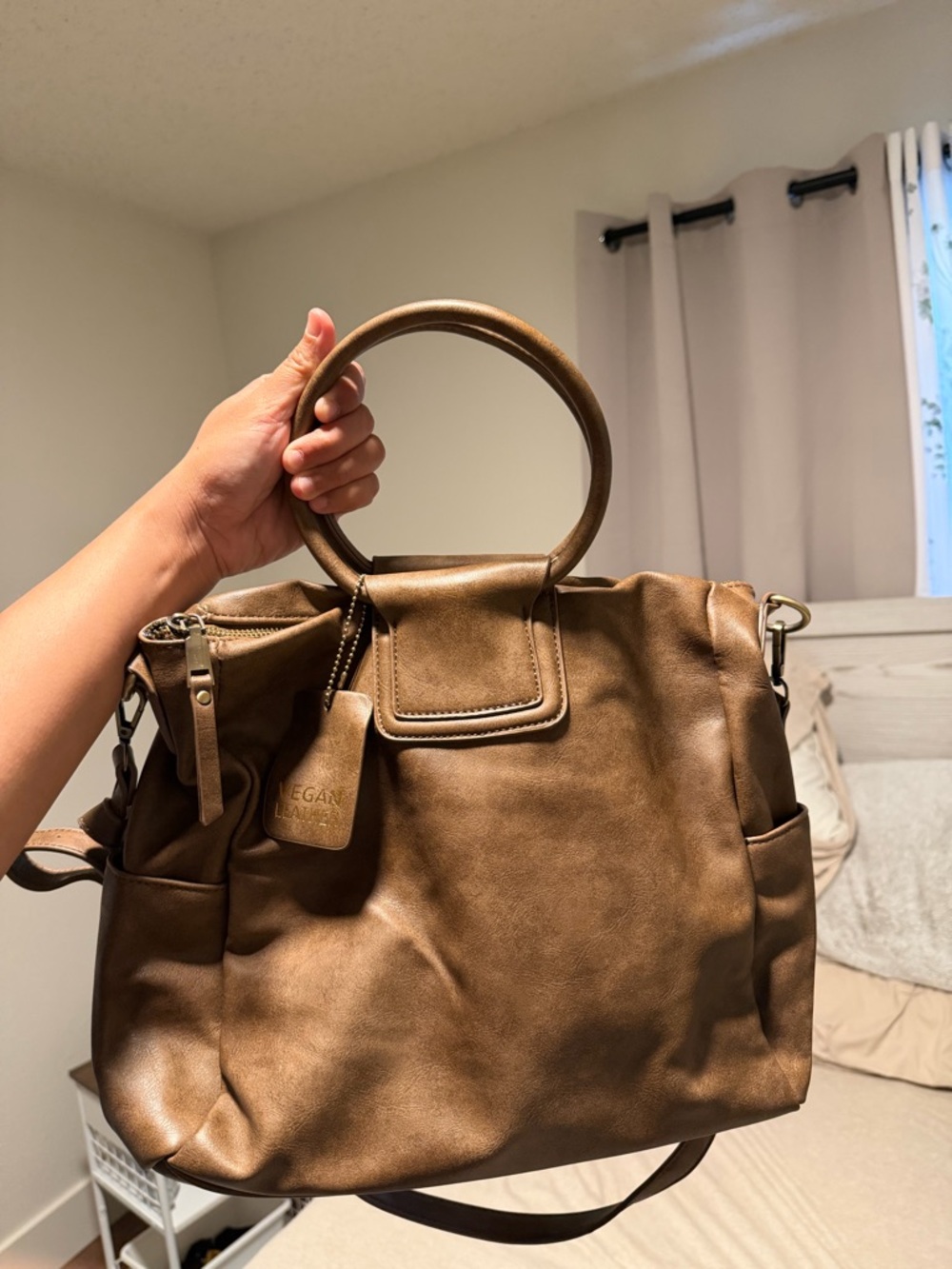 Women’s Brown Vegan Leather Tote Bag - Classic Carryall